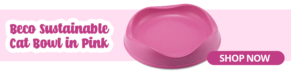 beco sustainable cat bowl in pink