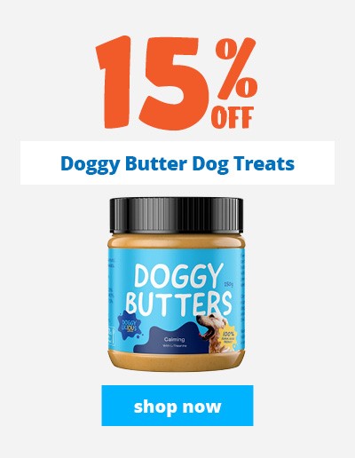 15% doggylicious doggy butter treats