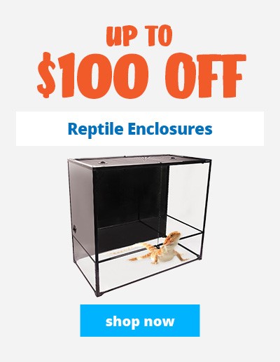 up to $100 off reptile enclosures