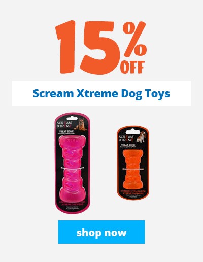 15% off scream xtreme dog toys