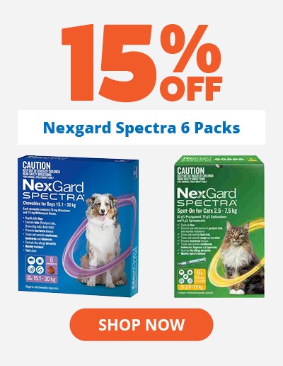 15% Off Nexgard Spectra 6 packs