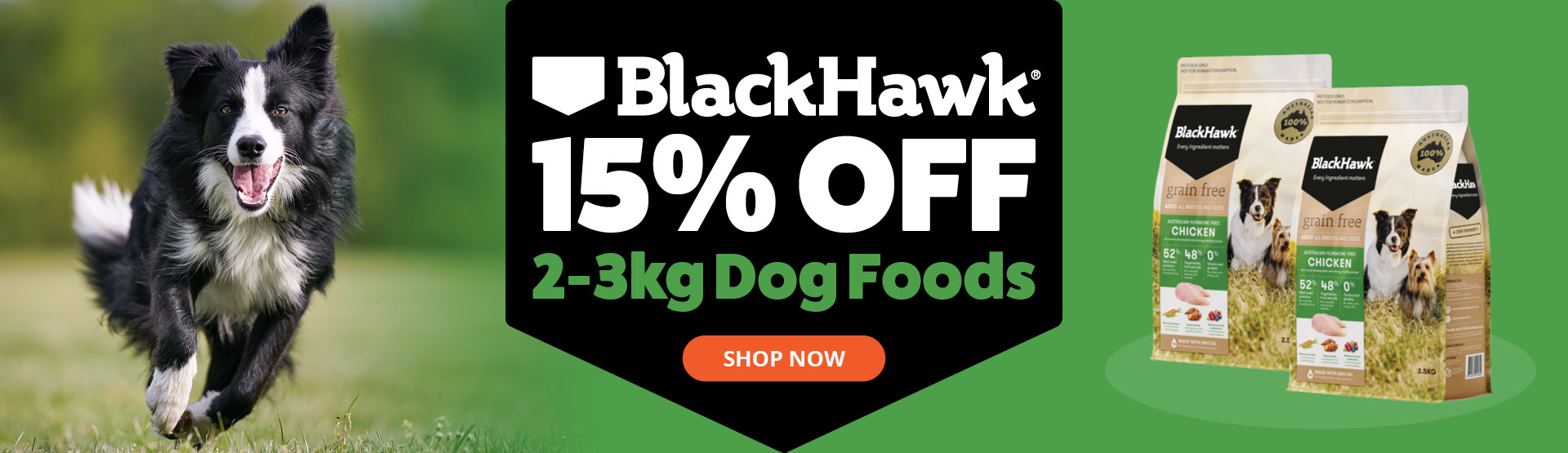 Black Hawk 2-3kg Dog Foods 15% Off