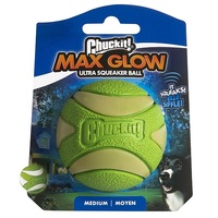 Chuckit! Max Glow Squeaker Dog Ball Medium 6cm