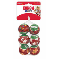 Kong Holiday SqueakAir Balls 6 Pack Dog Toy Medium