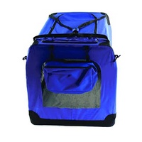 Collapsible Soft Dog Travel Crate Medium Dark Blue