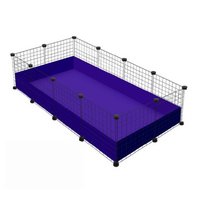 C&C Guinea Pig Cage 2x4 with Lid Kit Purple & Black