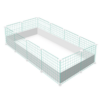 C&C Guinea Pig Cage 2x4 with Lid Kit Aqua & White