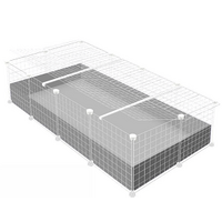 C&C Guinea Pig Cage 2x4 with Lid Kit Grey & White