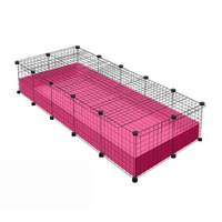 C&C Guinea Pig Cage 2x5 with Lid Kit Black & Pink