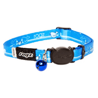 Rogz Kiddycat Safeloc Cat Collar Blue Royal Birds Extra Small