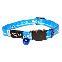 Rogz Kiddycat Safeloc Cat Collar Blue Royal Birds Small