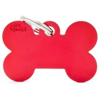 My Family ID Tag Basic Large Bone Red