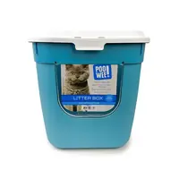 PooWee Top Entry Cat Litter Tray Teal